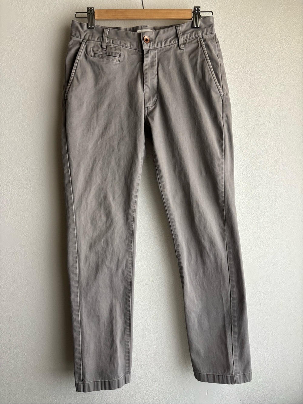 Taylor Stitch Foundation Pant Men’s 29 Gray Slim Organic Chino SF USA Made